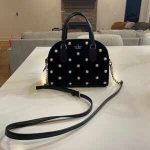 Kate Spade Black Crossbody Bag with Pearl Details